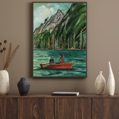 Day Tryp - Brown Modern Minimal Living Room Wall Art Poster Frame Mockup