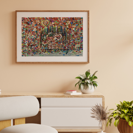 Gum Wall - Brown Minimalist 3D Illustration Wall Frame Mockup