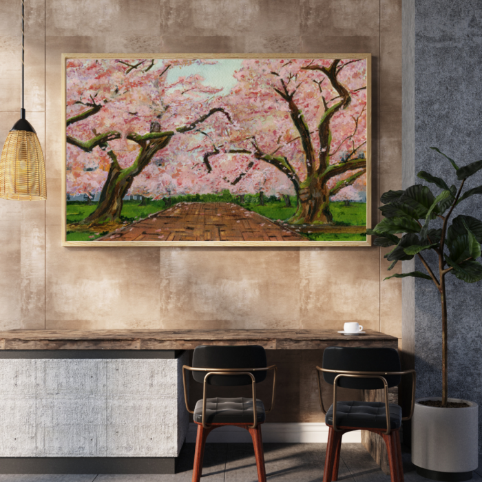 Cherry Blossom Watercolor Print – The Quad at UW, Seattle | Carrie