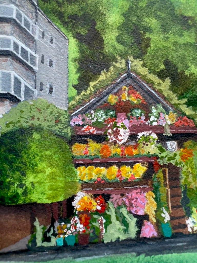 Alki Flower Houses | Original Watercolor