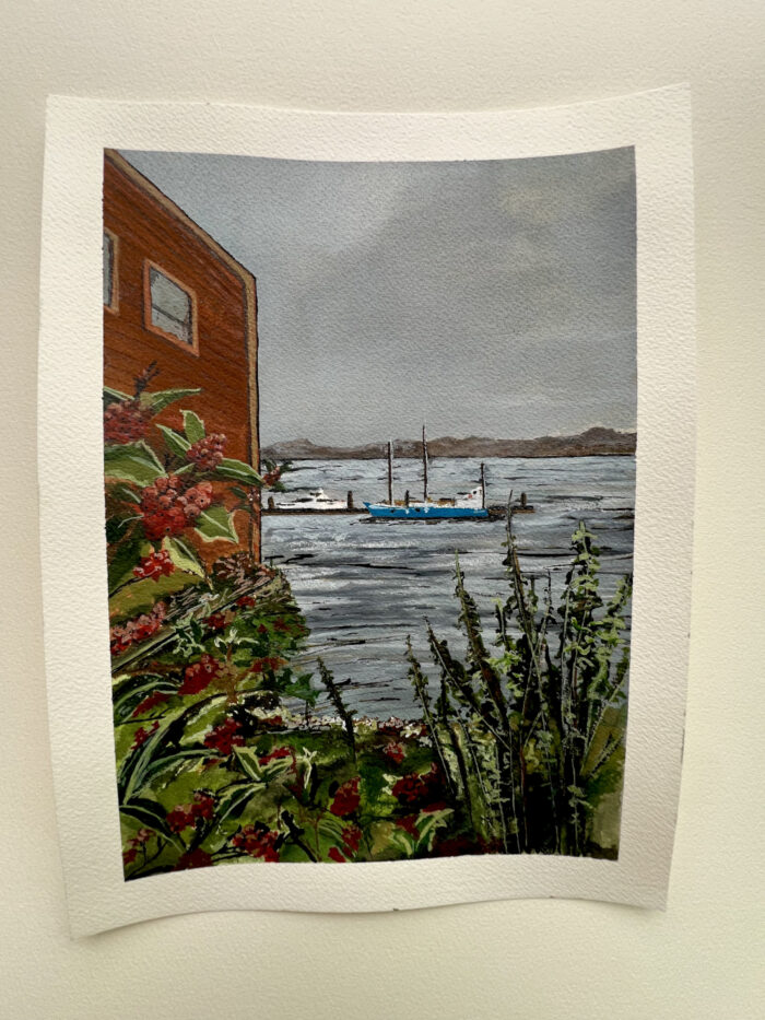 Coupeville watercolor painting by Carrie Scroggins – Whidbey Island coastal art