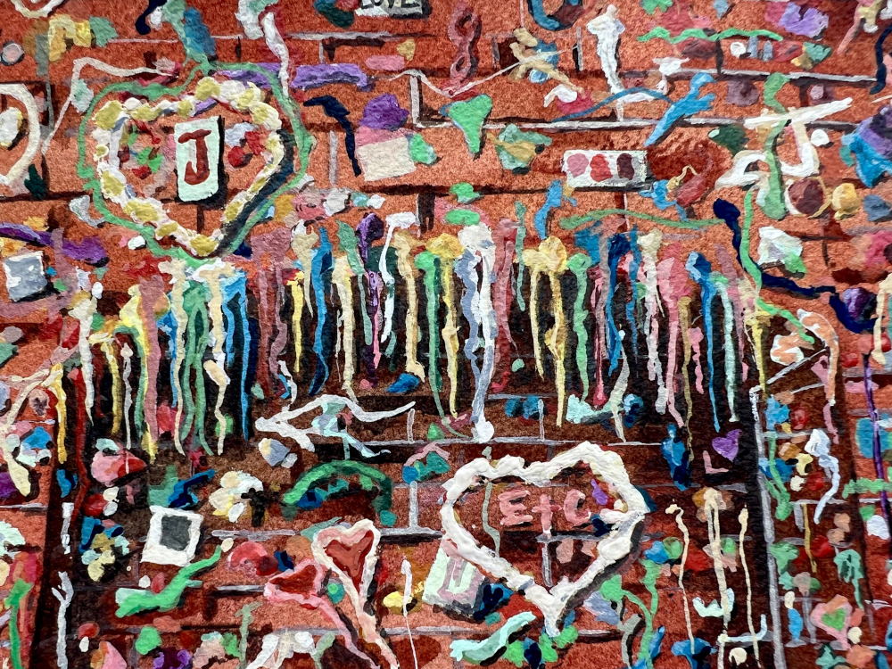 The Gum Wall | Original Watercolor