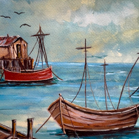 Wooden Boats | Original Watercolor