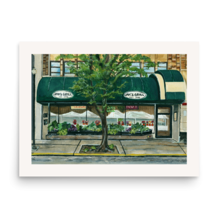 Jak’s Grill fine art print watercolor painting West Seattle