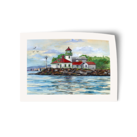 Alki Point Lighthouse | Watercolor Vinyl Sticker
