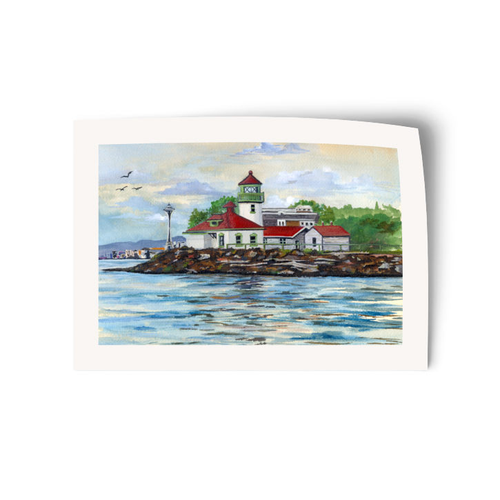 Alki Point Lighthouse | Watercolor Vinyl Sticker