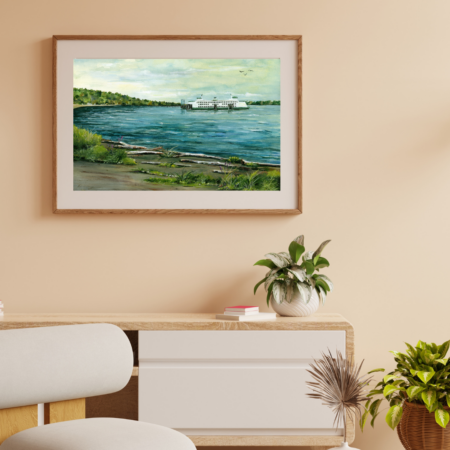 Brown Minimalist 3D Illustration Wall Frame Mockup
