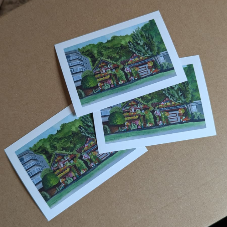 Alki Flower Houses | Watercolor Vinyl Sticker
